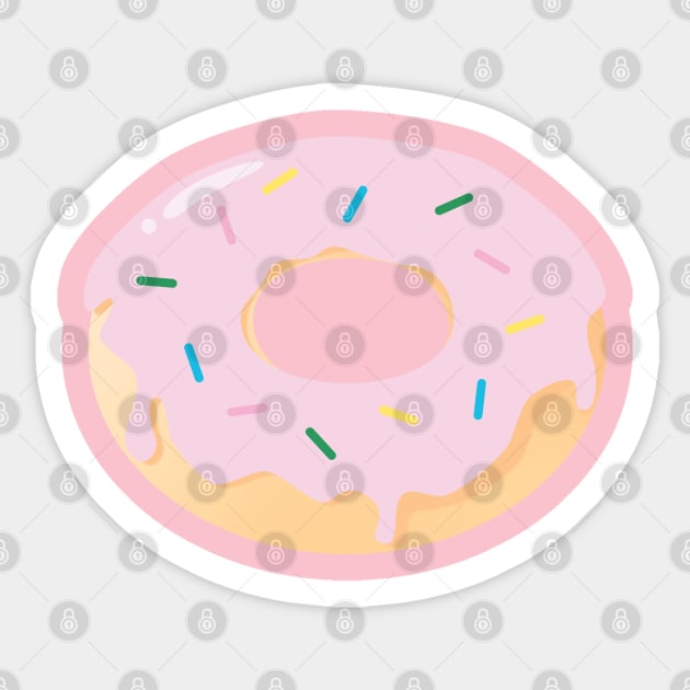 Kawaii Donut with Pink Frosting Sticker by Karlie Designs